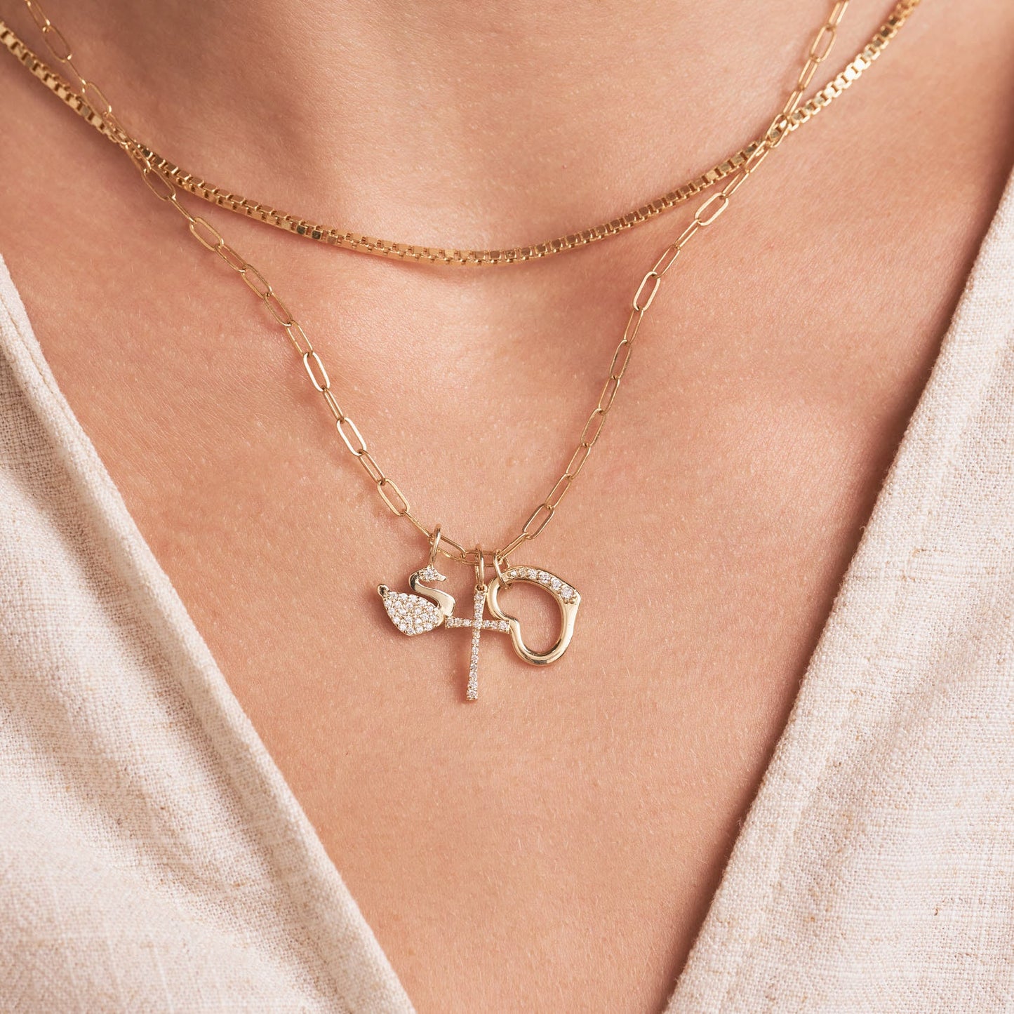 Diamond Cross Charm