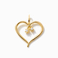 Open Heart Necklace with Two Diamonds