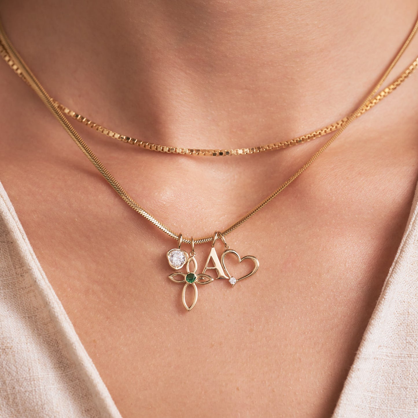 Birthstone Cross Charm