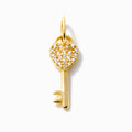 Diamond Heart Key Charm