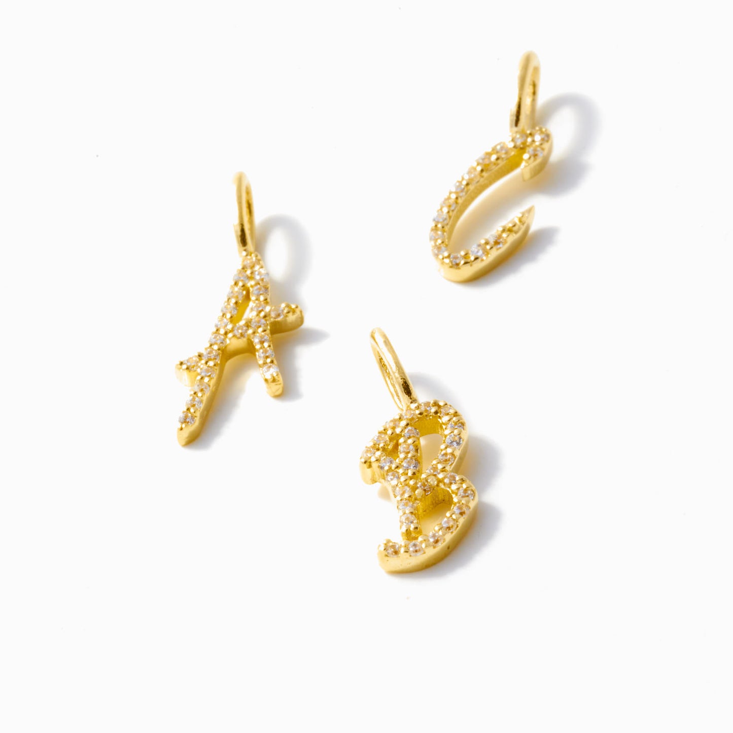 Diamond Script Letter Charm