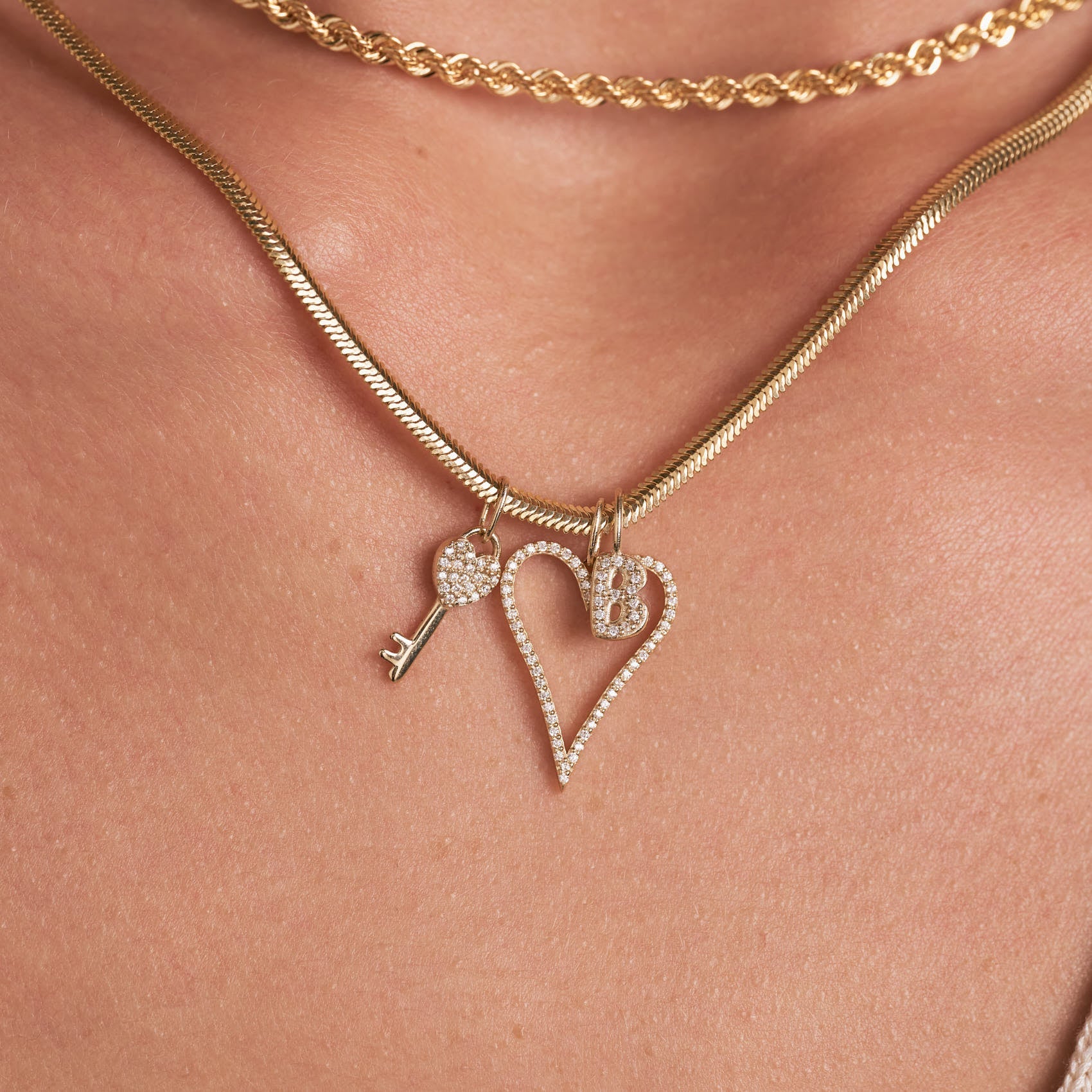 Diamond Hellium Letter Charm