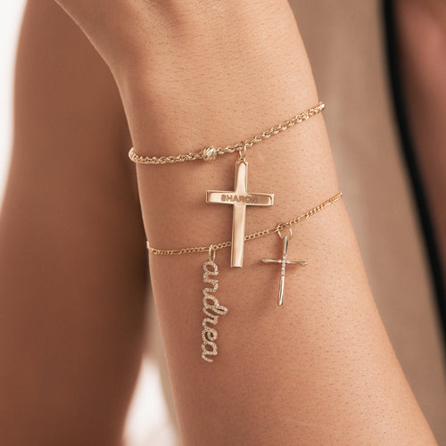 Diamond Bold Cross Charm