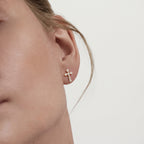 Diamond Cross Stud Earrings