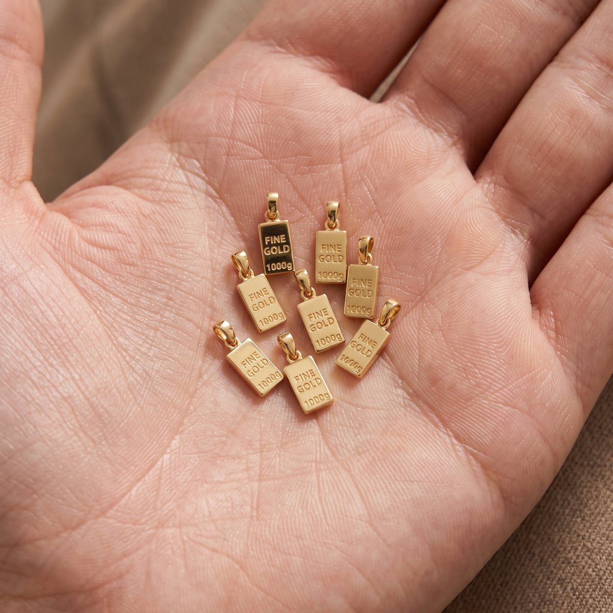 Mini Gold Bar Ingot Pendant