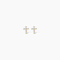 Diamond Mini Cross Stud Earrings