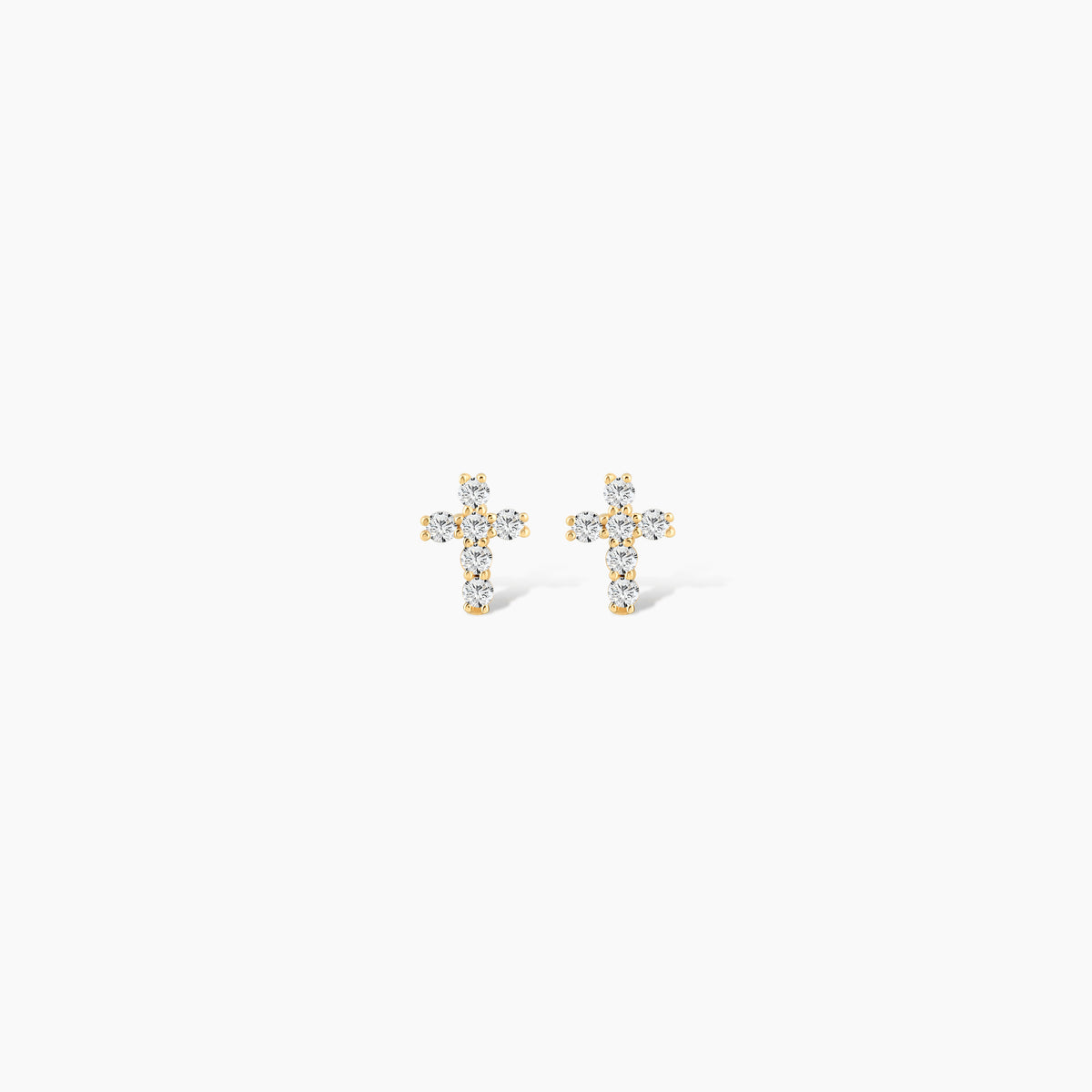Diamond Mini Cross Stud Earrings