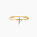 Diamond Studded Cross Ring