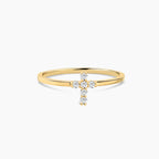 Diamond Studded Cross Ring