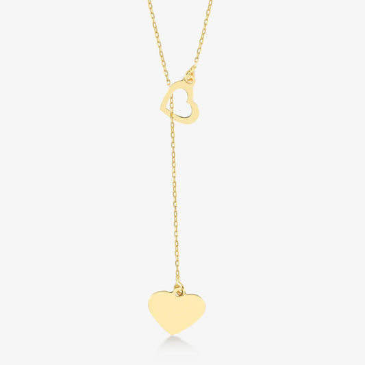 Double Heart Y-Necklace