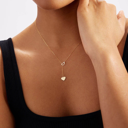 Double Heart Y-Necklace