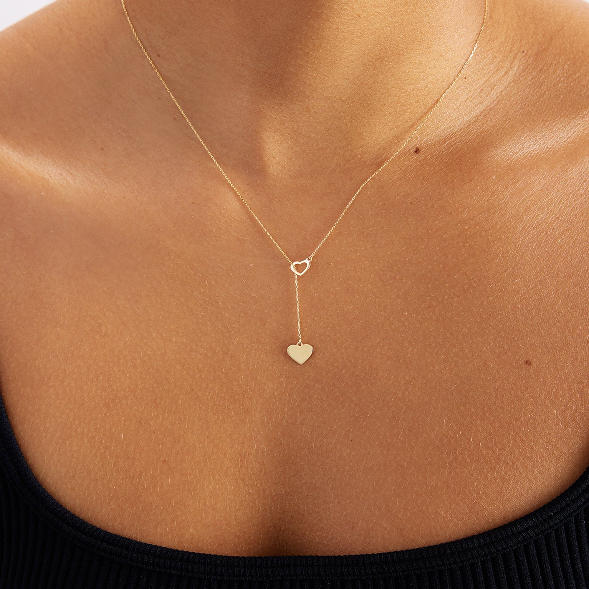 Double Heart Y-Necklace