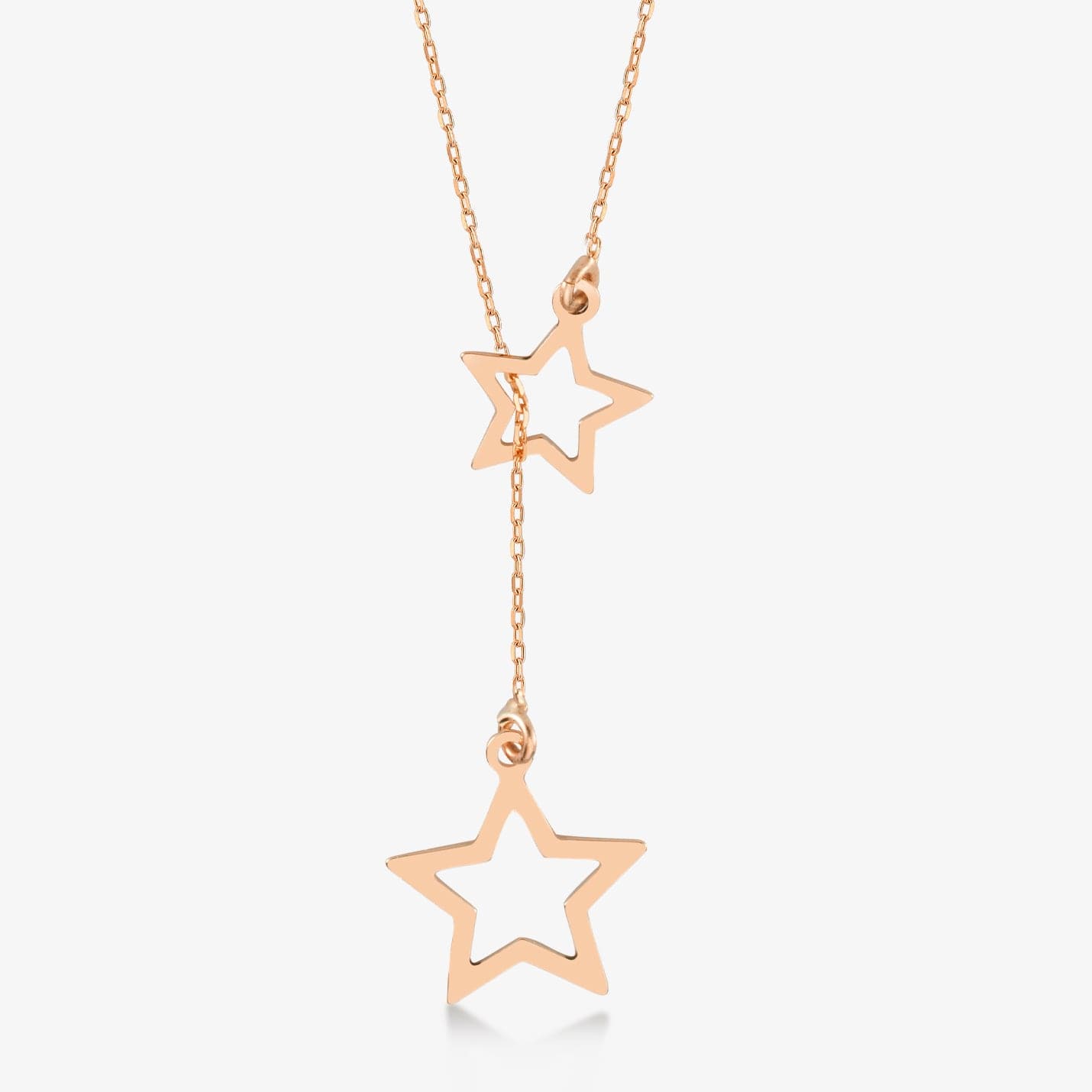 Stars Y-Necklace in 14K Solid Gold