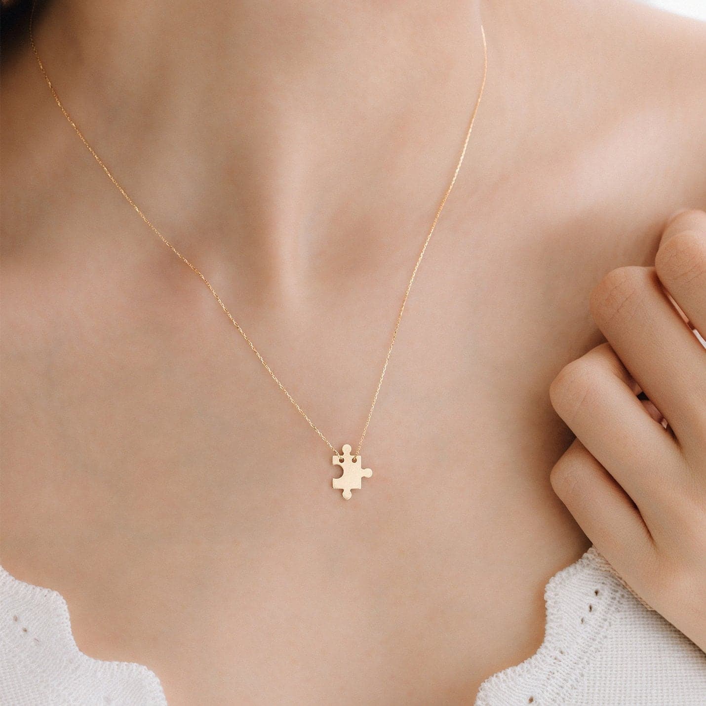 Puzzle Piece Pendant Necklace
