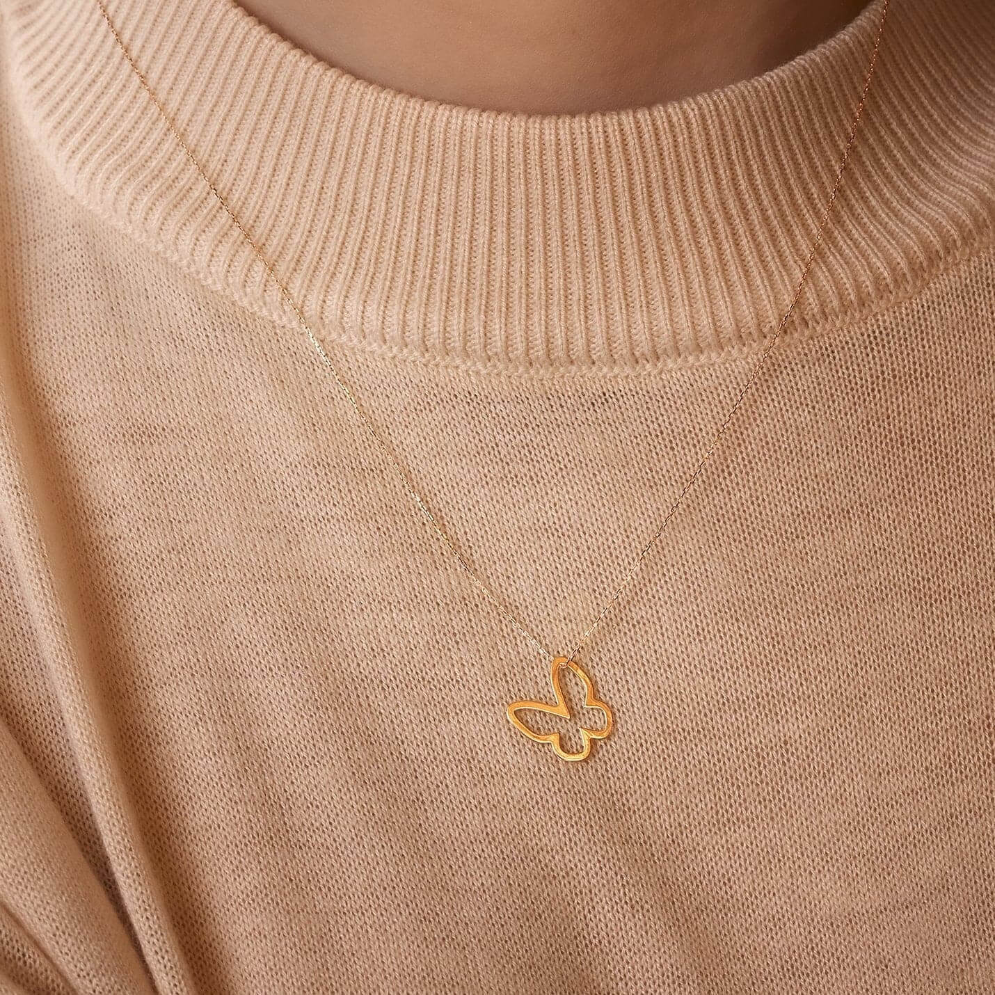 Butterfly Necklace in 14K Solid Gold