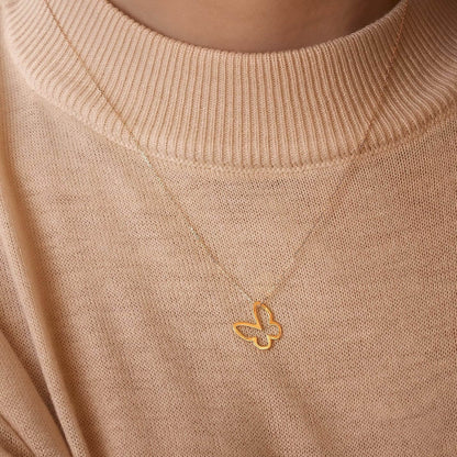 Butterfly Necklace in 14K Solid Gold