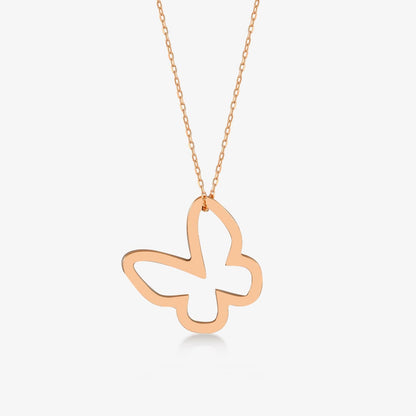 Butterfly Necklace in 14K Solid Gold