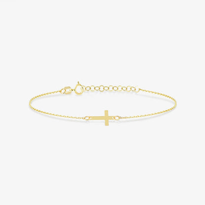 Cross Bracelet in 14K Solid Gold