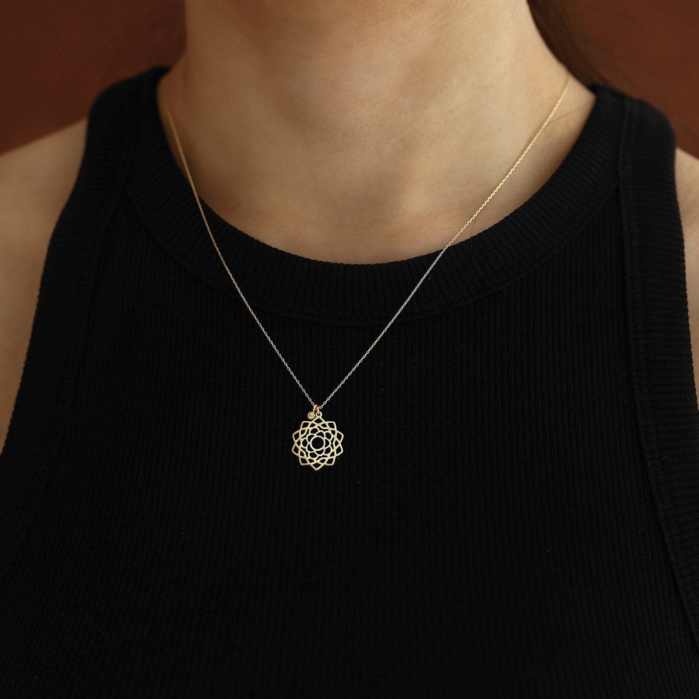 Diamond Chakra Charm Pendant Necklace