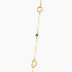 Personalized Sideways Initial Necklace with Birthstone