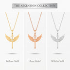 Diamond Angel Wings Cross Pendant
