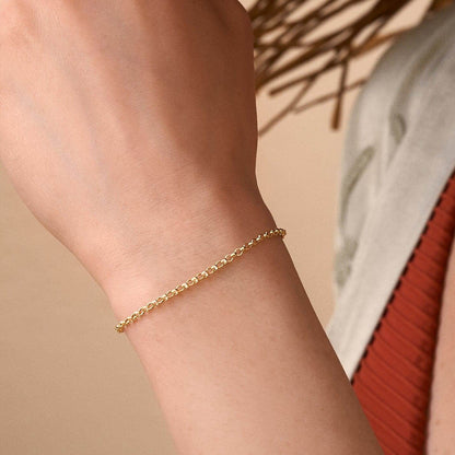 Rolo Link Bracelet in 14K Solid Gold