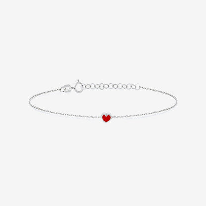 Red Heart Bracelet in 14K Solid Gold