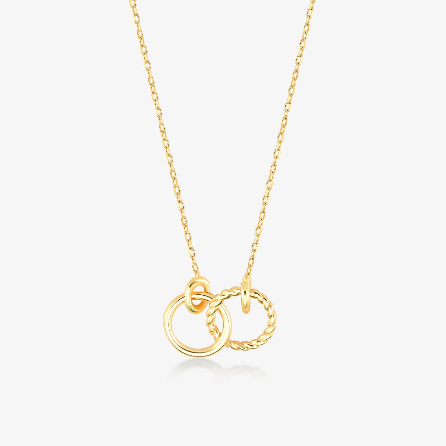 Interlocking Circle Necklace for Women in 14k Gold - Ring Necklace