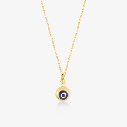 Evil Eye Ball Pendant Necklace in 14K Solid Gold