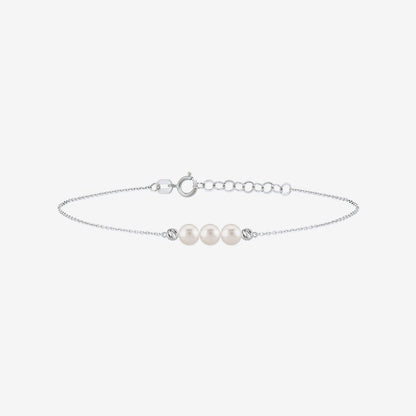 3 Pearls Bracelet in 14K Solid Gold