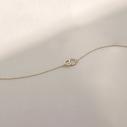 2 Circles Bracelet in 14K Solid Gold