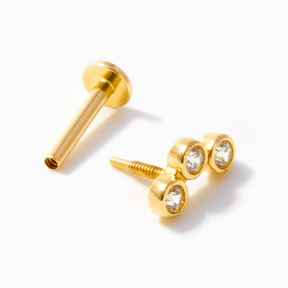 Piercing Stud with 3 CZ Stones