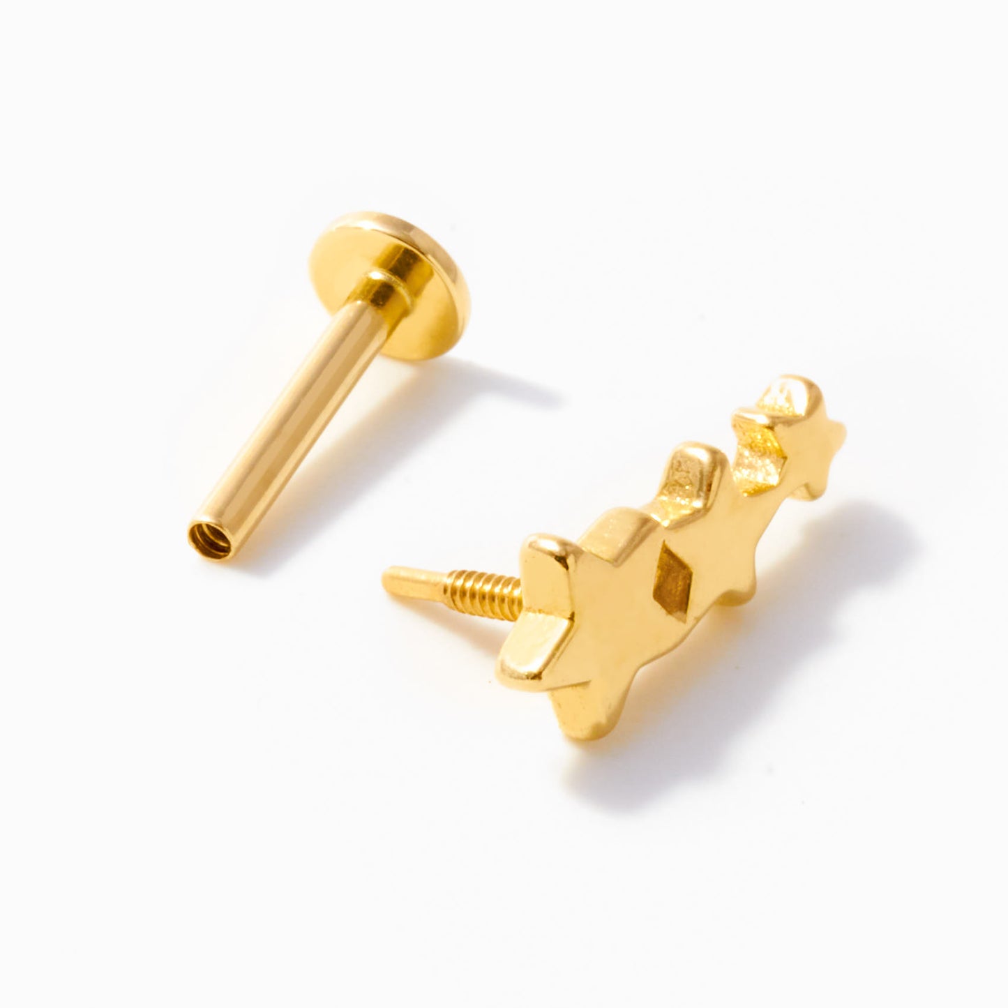 Shooting Star Gold Ear Piercing Stud