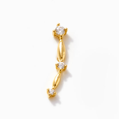Comet CZ Bar Earring