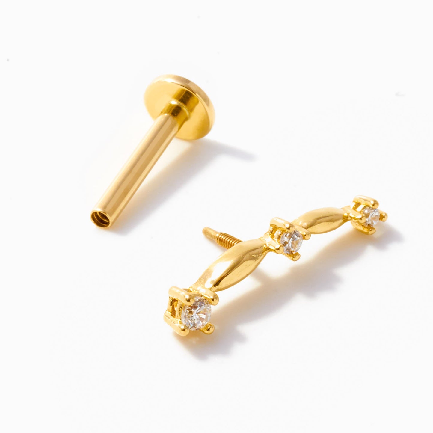 Comet CZ Bar Earring