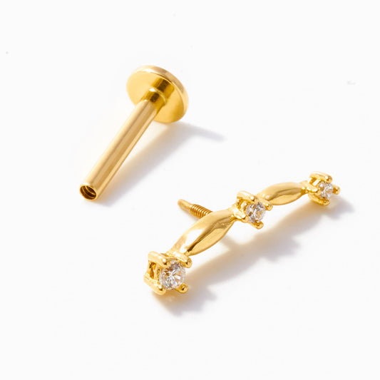 Comet CZ Bar Earring