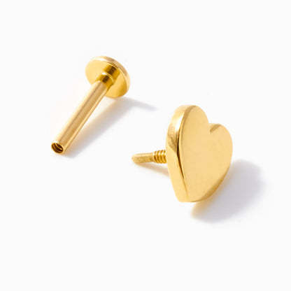 Heart Flat Back Piercing Stud