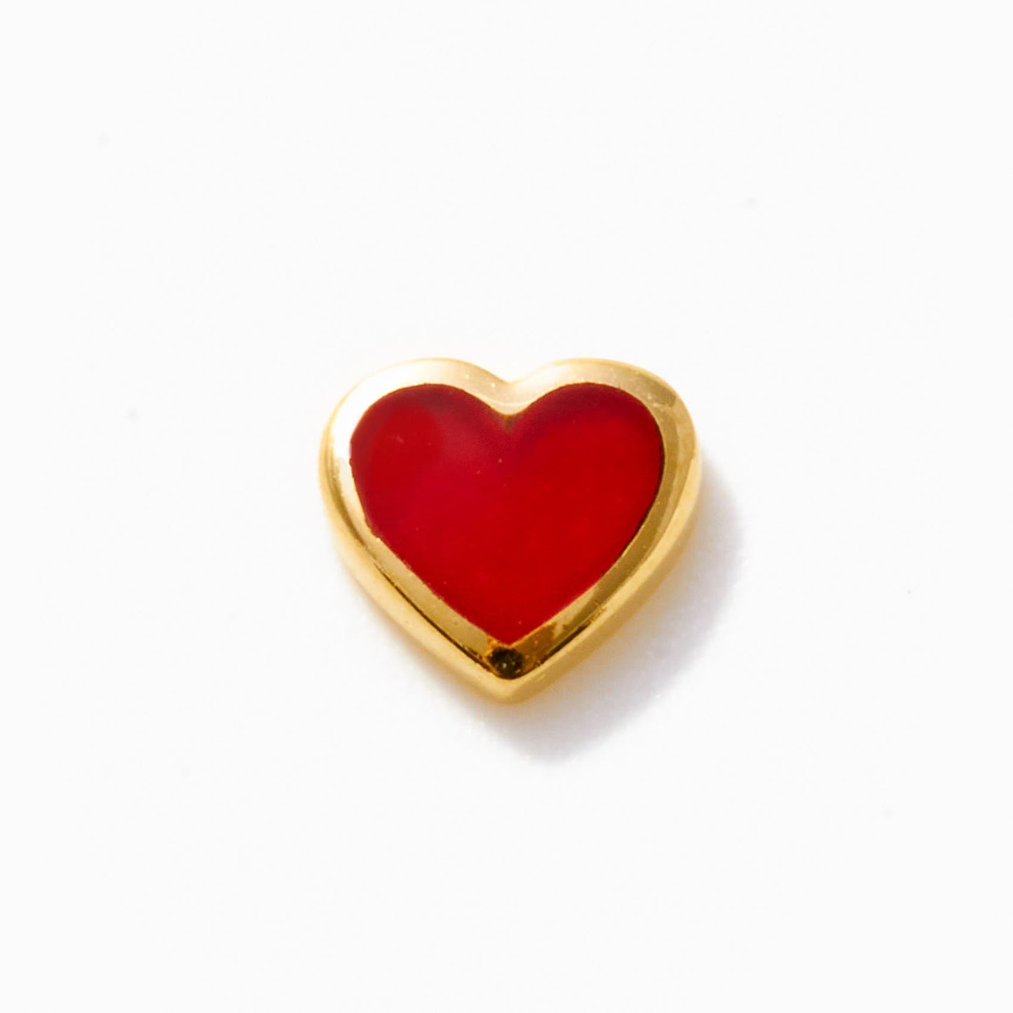 Red Enamel Heart Flat Back Earring – Cartilage Stud