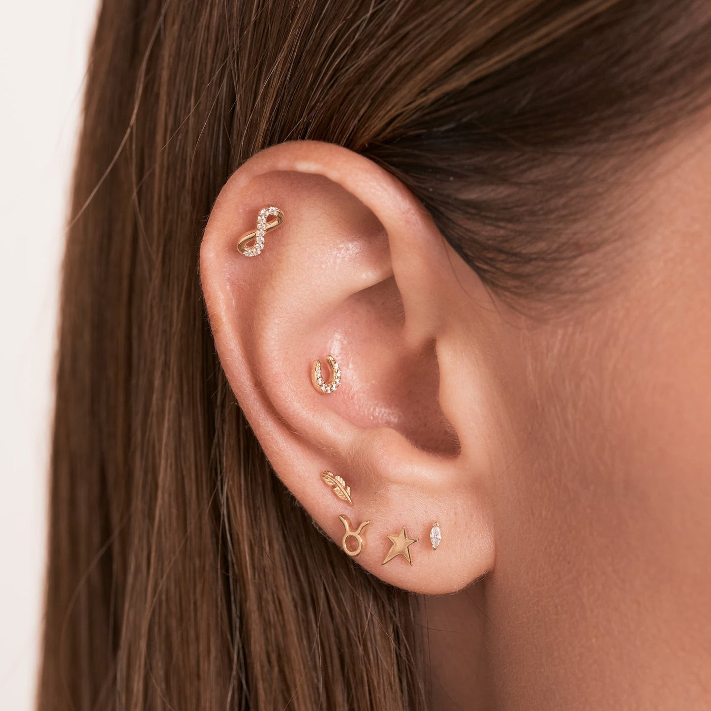 Infinity Piercing Threaded Stud Earring