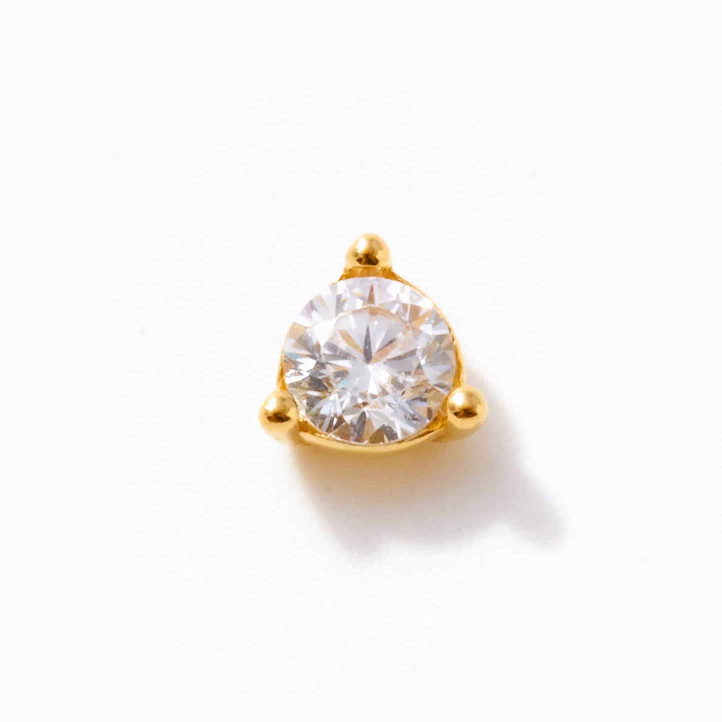 Invisible Set Solitaire Threaded Stud Earring