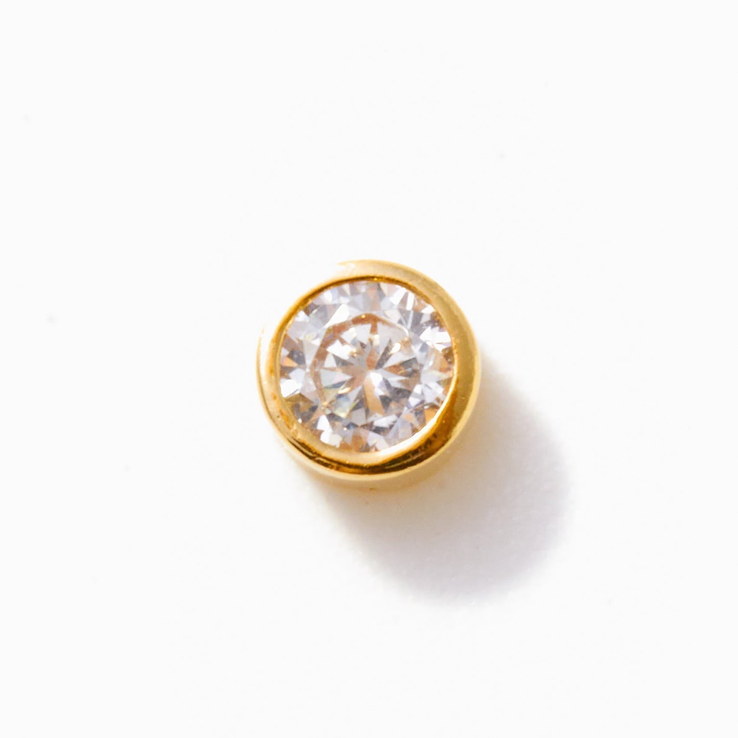 CZ Bezel Piercing Stud