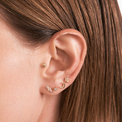 Marquise and Baguette CZ Cluster Piercing Stud Earring