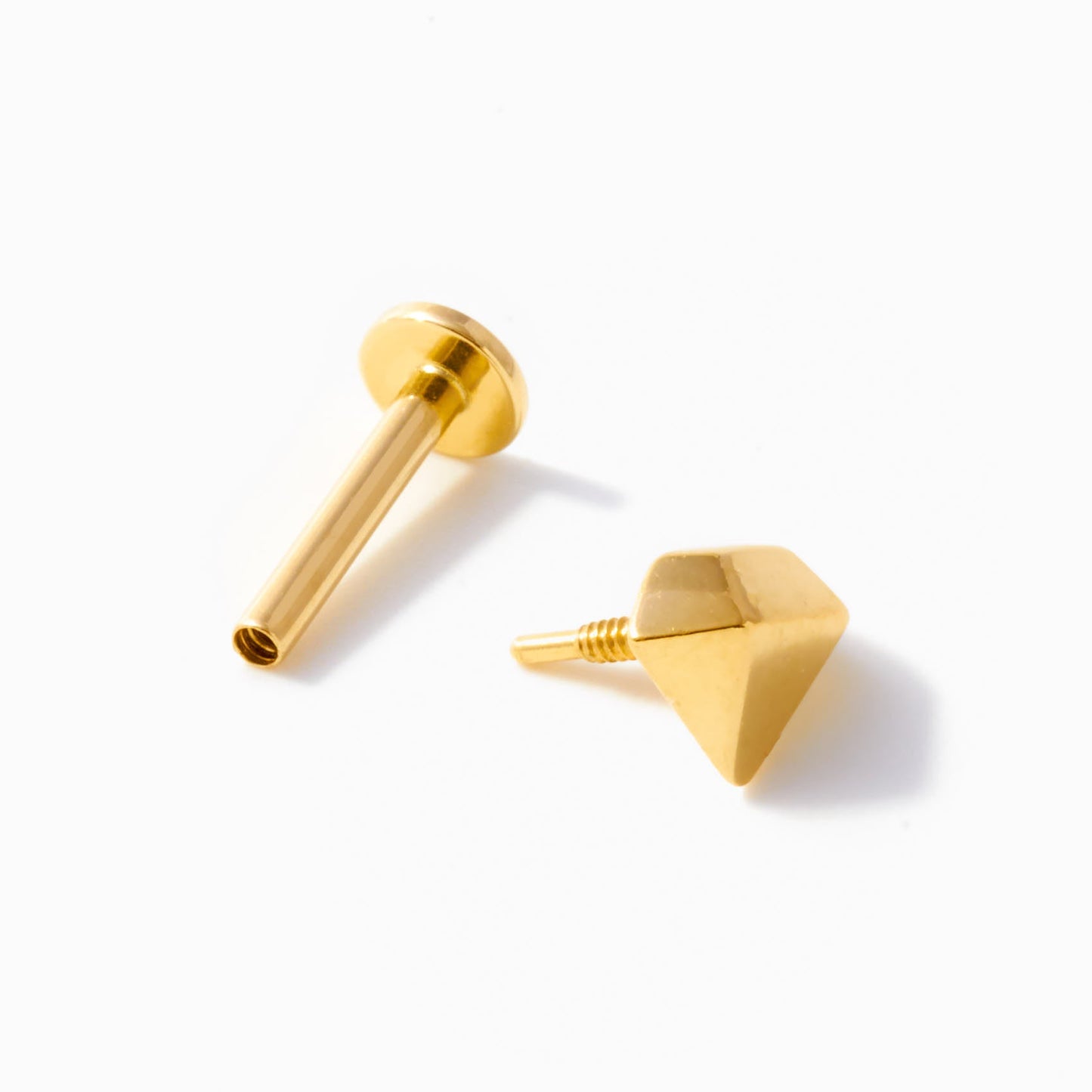 Gelin Diamond Cut Shape Threaded Stud Earring