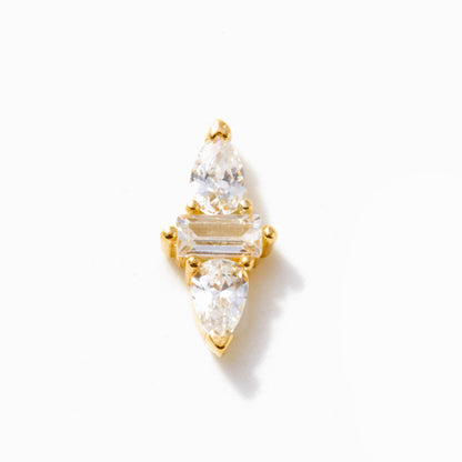 Marquise and Baguette CZ Cluster Piercing Stud Earring