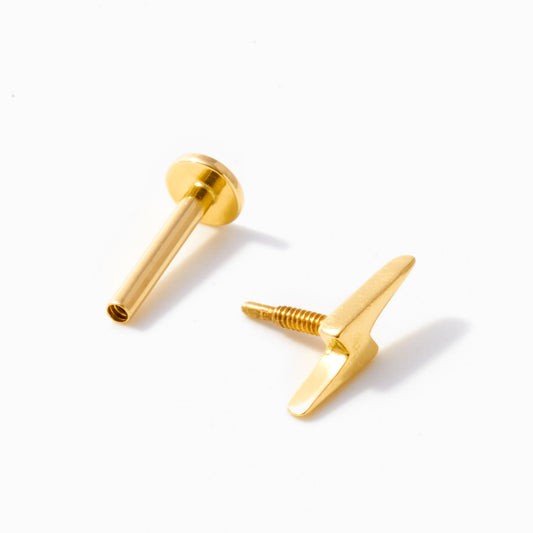 Lightning Bolt Threaded Stud Earring
