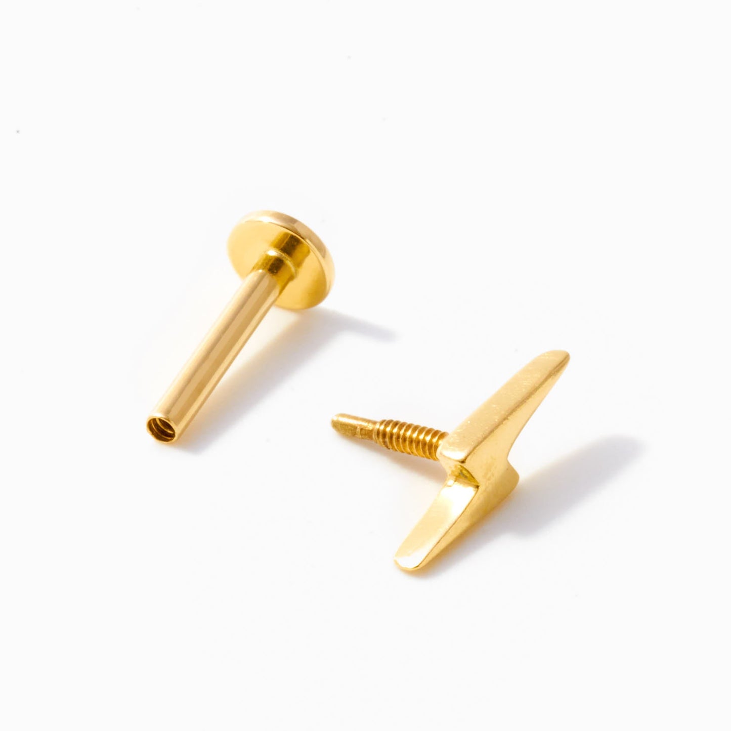 Lightning Bolt Threaded Stud Earring
