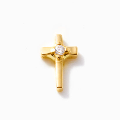 Cross Flat Back Piercing Stud