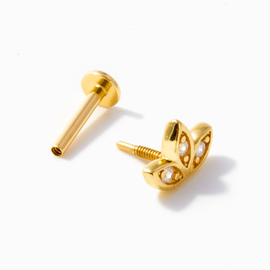 Triple Leaf Flat Back Stud