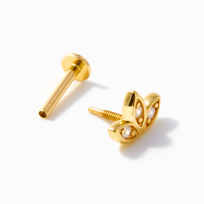 Triple Leaf Flat Back Stud