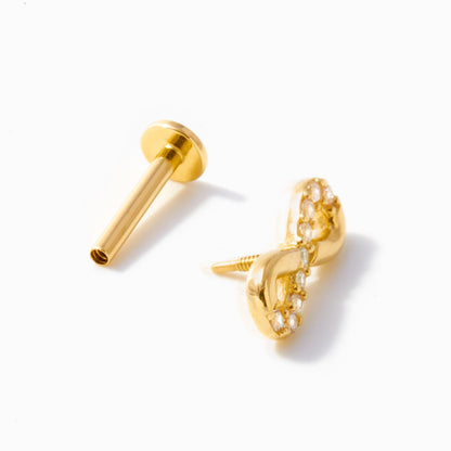 Infinity Piercing Threaded Stud Earring